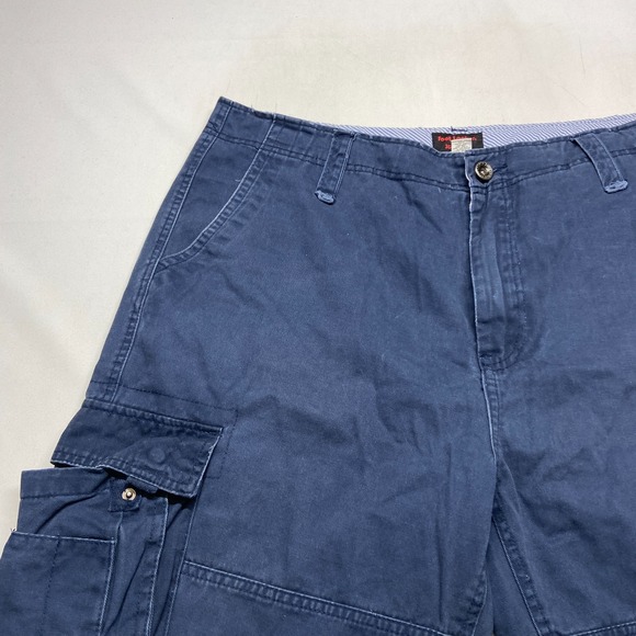 Foot Locker Shorts Mens 36 Navy Blue Denim Cotton Cargo Pockets Casual Outdoor - Picture 4 of 16